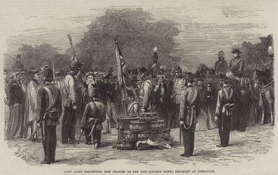Lady Airey présentant de nouvelles couleurs au 86e régiment (comté de Down) à Gibraltar - Frederick John Skill